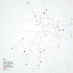 Poster - Global network connections with dots and lines. Triangles and polygon futuristic design. Vector abstract shapes