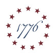 US Betsy Ross Flag Stars with 1776 | Farmhouse | EPS10