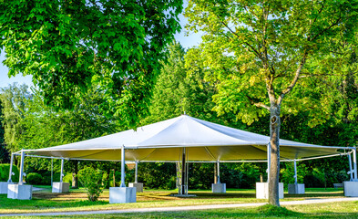 Wall Mural - new entertainment tent at a meadow