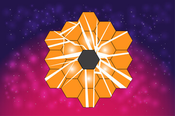 Wall Mural - james webb telescope broken mirror somewhere in extreme deep outer space. science fiction wallpaper.