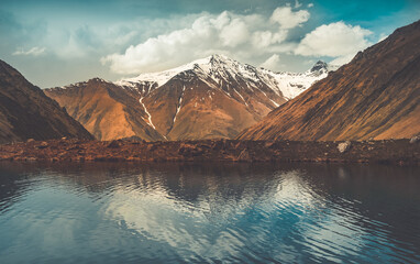 Wall Mural - crystal clear mountain lake in caucasus, georgia