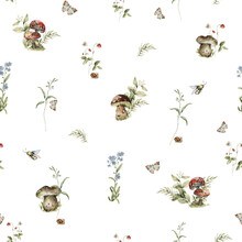 Seamless Pattern With Insects