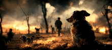 Ending Of The World Lone Survivor With Dog Digital Art Illustration Painting Hyper Realistic