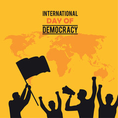 Sticker - day of democracy lettering card