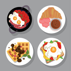 Sticker - four delicious breakfasts menus