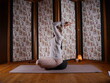© Yuri - Supay  - Blonde woman in different Yoga and Pilates poses at home, By Yuri Ugarte Cespedes.
