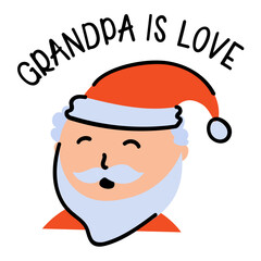 Poster - A cute grandma face doodle icon