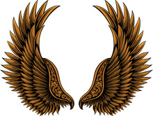 Bird Wings Vector Design For Elements, Color Editable