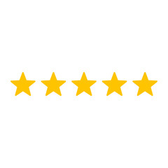 five stars customer review icon for apps and websites