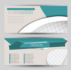 Wall Mural - Flyer banner or web header template set. Vector illustration promotion design background.