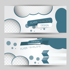 Wall Mural - Flyer banner or web header template set. Vector illustration promotion design background.
