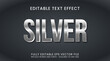 3D Metallic Silver Text Effect, Editable Text Silver Alphabet Style