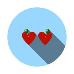 Poster - Two Valentines Heart With Pin Icon