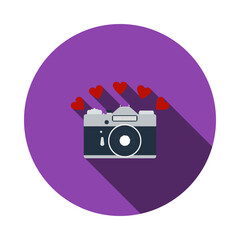 Canvas Print - Camera With Hearts Icon