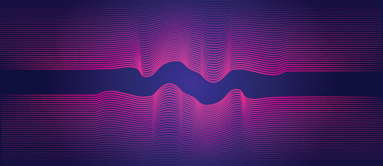Aufkleber - Abstract blue background with purple lines. Art lines symmetry design.