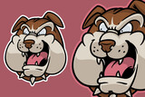 Fototapeta Pokój dzieciecy - bulldog head mascot vector illustration cartoon style