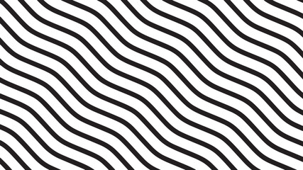 Canvas Print - seamless pattern with waves ,monochrome black and white waves pattern background vector