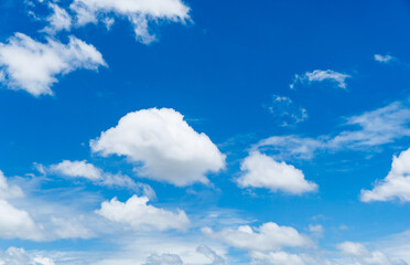 Wall Mural - Clear blue sky and white clouds  for background, summer background