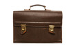 Vintage leather briefcase isolated with transparent background
