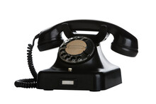 Vintage Black Bakelite Telephone Isolated With Transparent Background