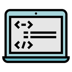 programming coding structure software development - filled outline icon