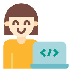 Developer coding programmer software development - flat icon
