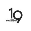 19 years anniversary celebration logotype