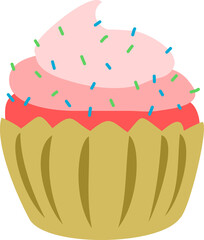 transparent illustration of a cupcake.