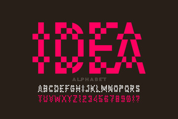 Modern font design, alphabet letters and numbers vector illustration