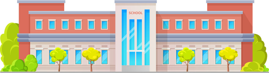 Canvas Print - School campus, architecture building exterior icon