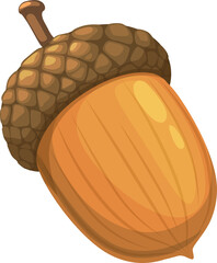 Poster - Acorn, autumn oak seed vector icon, cartoon seed