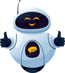 Fototapete - Cartoon robot, friendly chatbot, electronic droid