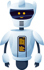 Aufkleber - Cartoon robot with long arms and wheel, ai tech