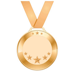 Wall Mural - Bronze star medal isolated on white background	