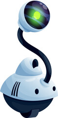 Poster - Alien cyborg robot or droid bot with eye and wheel