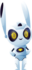 Aufkleber - Cartoon robot with long rabbit ears, animal cyborg