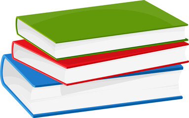 Canvas Print - Heap of textbooks isolated cartoon reading books