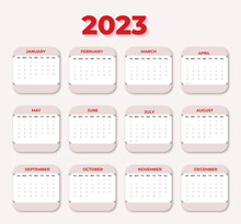Wall Calendar 2023 Design, Flat 2023 Calendar Template,Minimalist Inspirational Photos Monthy Nature Calendar	
