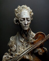 Picture of baroque statue of man with violin