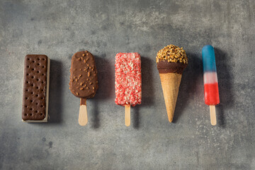 Canvas Print - Frozen Assorted Ice Cream Bars