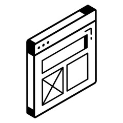 Wall Mural - modern web wireframe line icon download