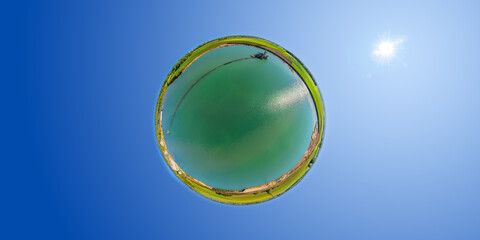 Wall Mural - little planet lake quarry pond