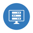 © hr-gold - Computer, database, server icon. Blue color design.