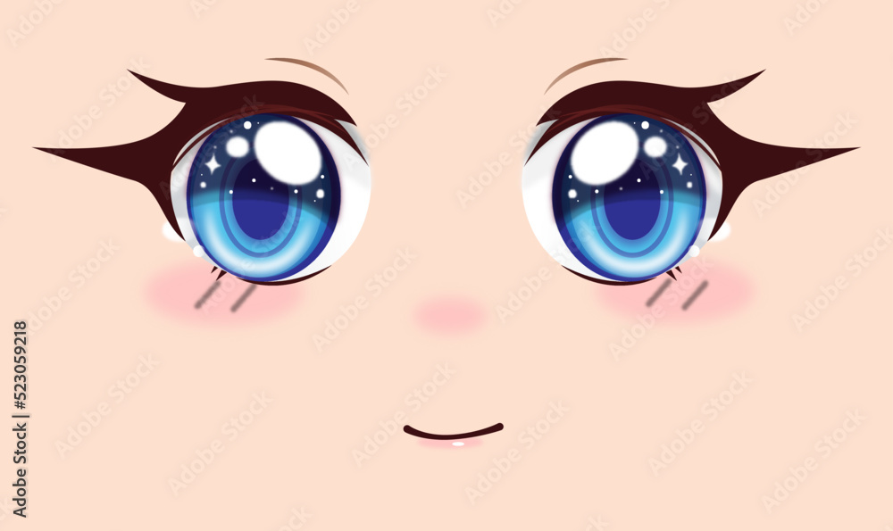 Cute Anime Girls Eyes Manga Face Expressions Vector Illustration cute-anime-girls-eyes-manga-face-expressions-vector-illustration