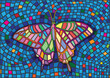 butterfly stained glass mosaic blur background illustration vector
