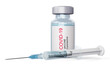 © Thanasantipan - Covid-19 vaccine bottle with syring, coronavirus vaccine, 3d rendering illustration