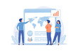 © Alwie99d - Business expansion strategy planning. CEO briefing, partners meeting, board of directors. Globalization opportunities. Businessmen and businesswoman. Vector illustration