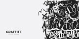 Fototapeta Fototapety dla młodzieży do pokoju - Abstract graffiti banner design with place for text. Street art background in hip-hop style. Vector illustration.