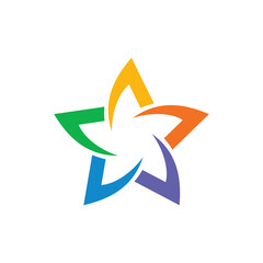 Wall Mural - abstract colorful star logo