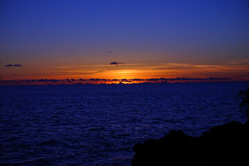 Beautiful Sun down, Sunset at Beach in Ishigaki-jima Island, Okinawa, Japan - 日本 沖縄 石垣島 琉球観音埼灯台 海 夕日